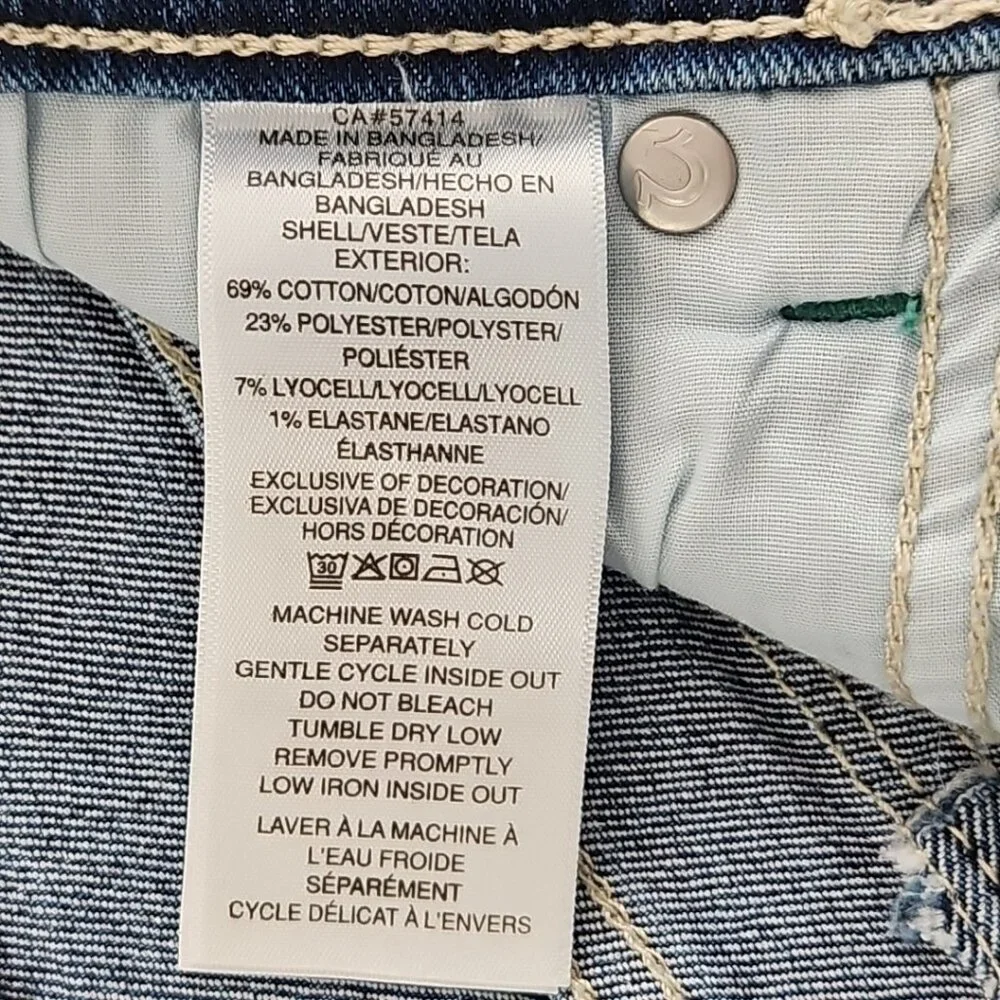 True Religion Geno Big T Flap Jeans Men's 36x32 Med Wash‎ Relaxed Slim NWT NEW